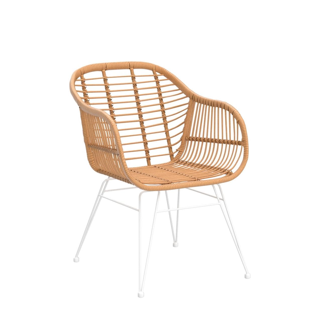 Sklum Zole Sedia da Giardino in Vimini Sintetico