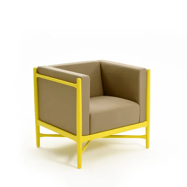Colé Loka poltrona giallo laccato
