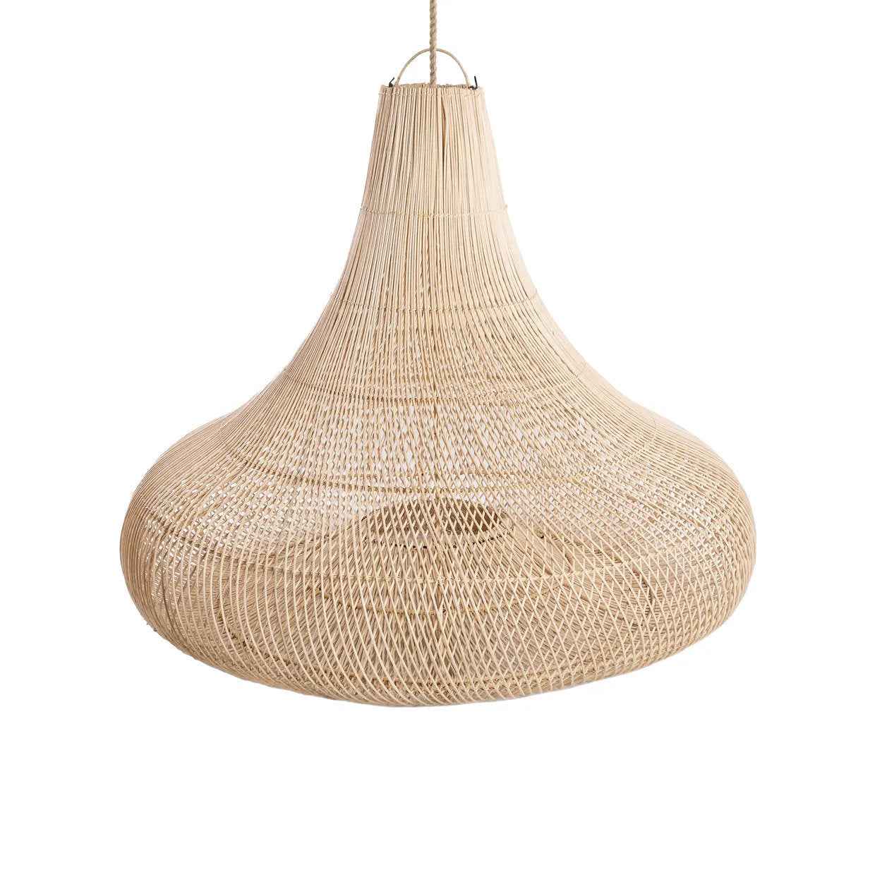 Bambua Shala L lampadario rattan naturale grande