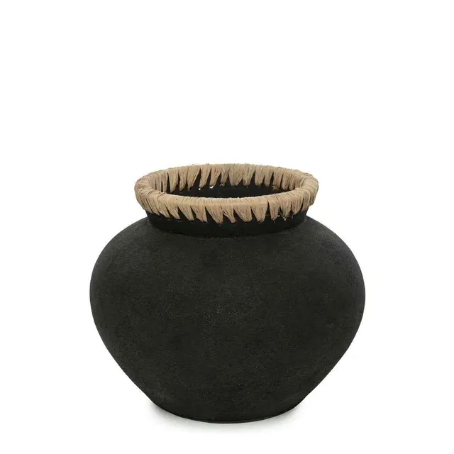 Bambua Styly vaso in terracotta nero M
