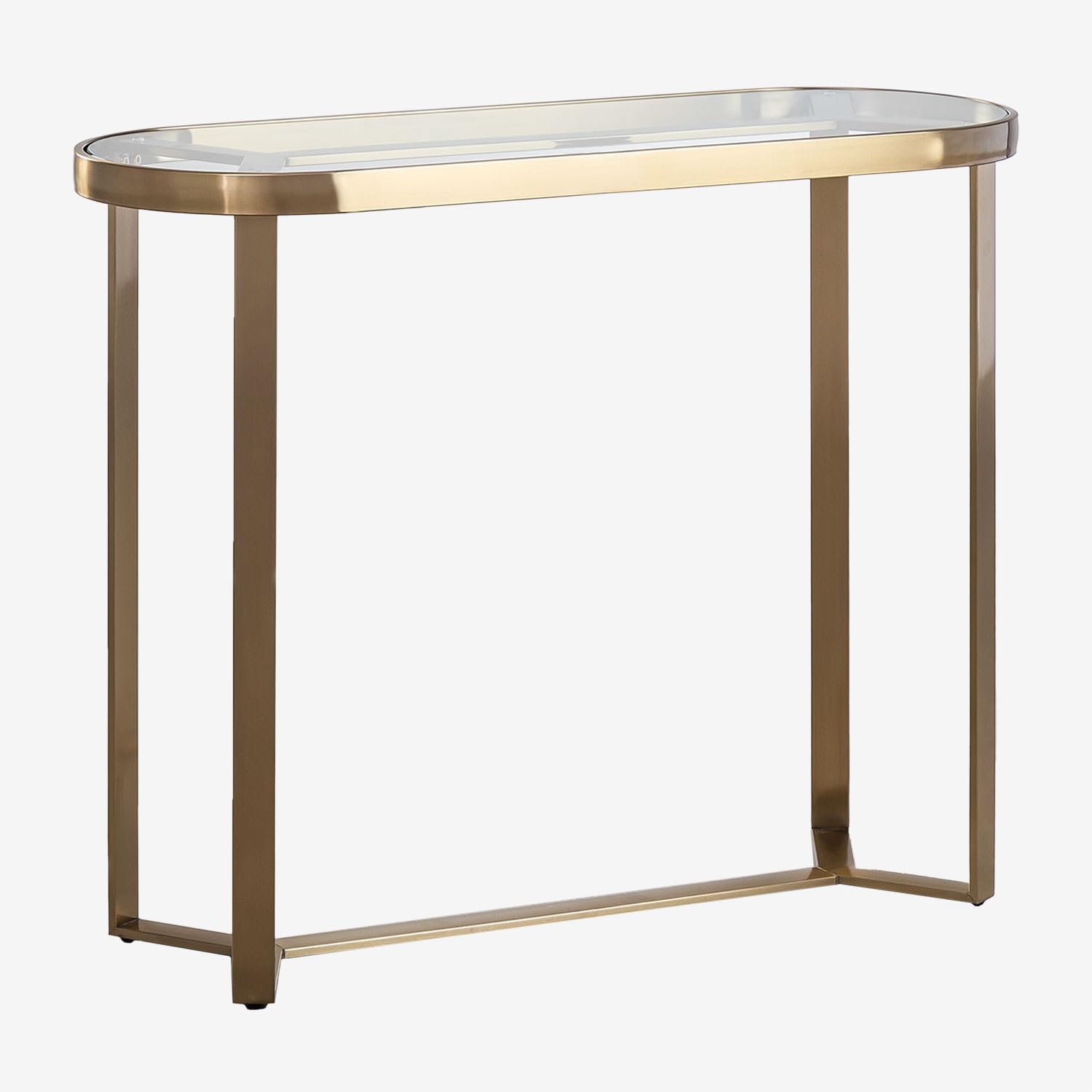 Sklum Amelia consolle vetro e acciaio oro opaco 100 cm