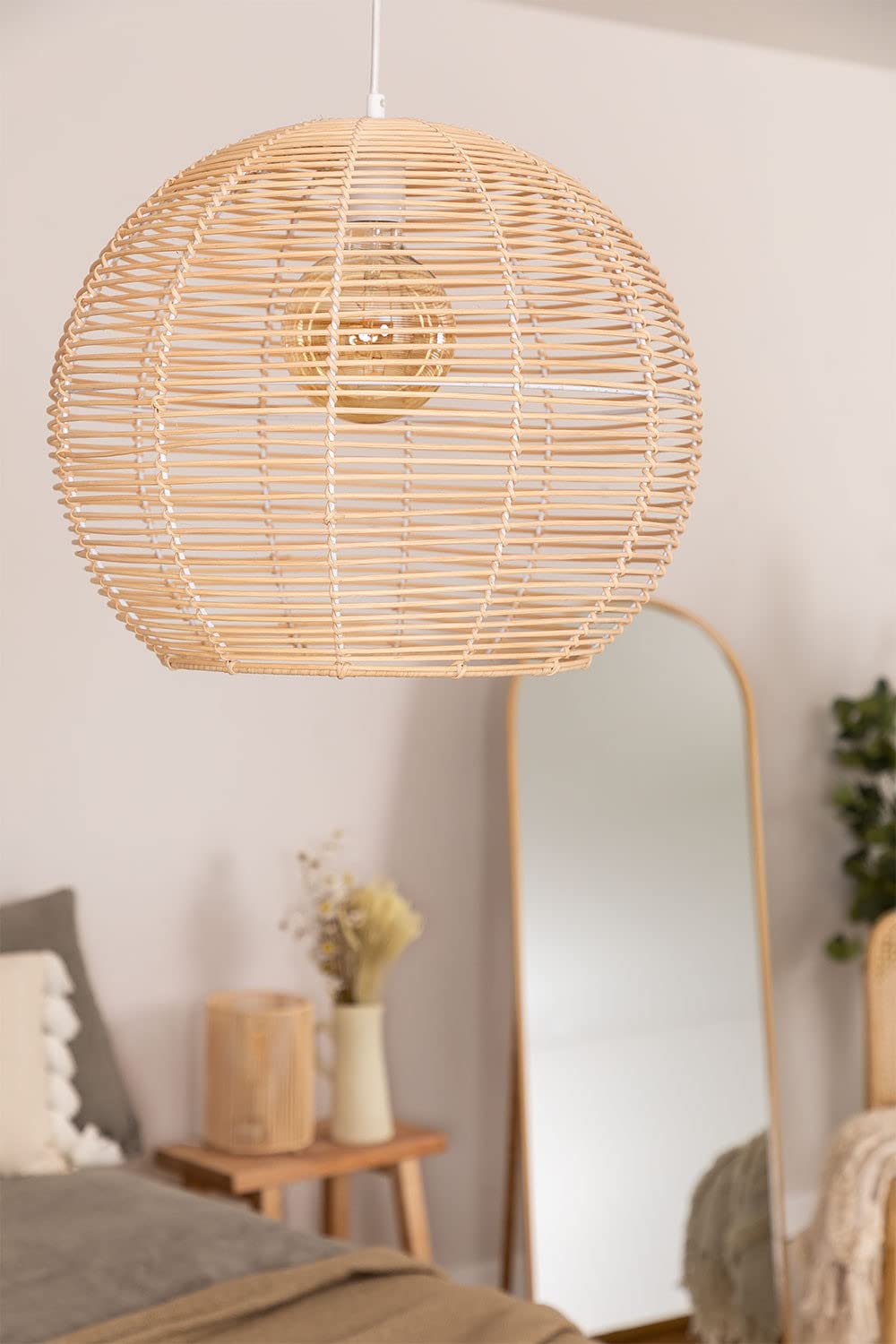 Sklum Alpe lampada da soffitto rattan Ø45 cm