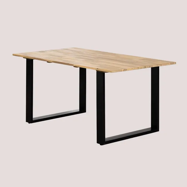 Sklum Melina Tavolo Giardino Rettangolare 160x90 Nero Acacia