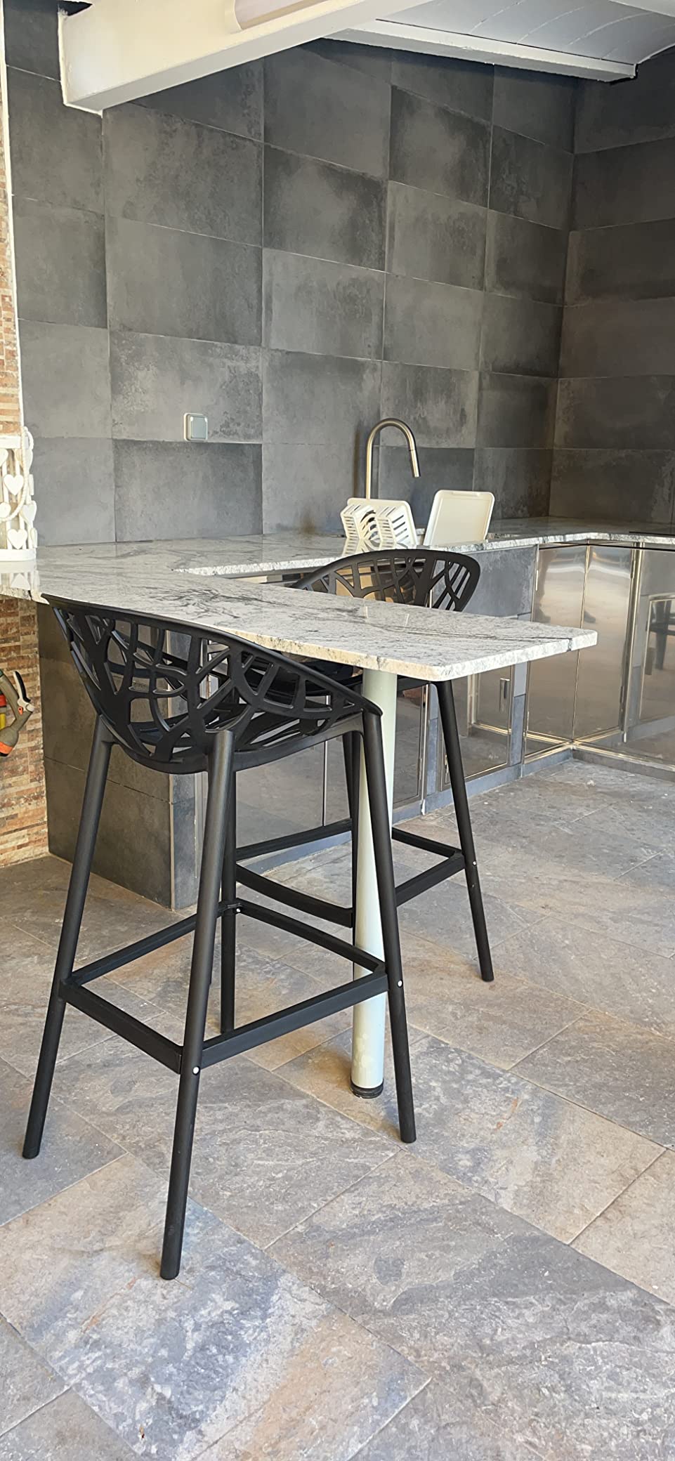 Sklum Ores sgabello alto da giardino terracotta 65 cm
