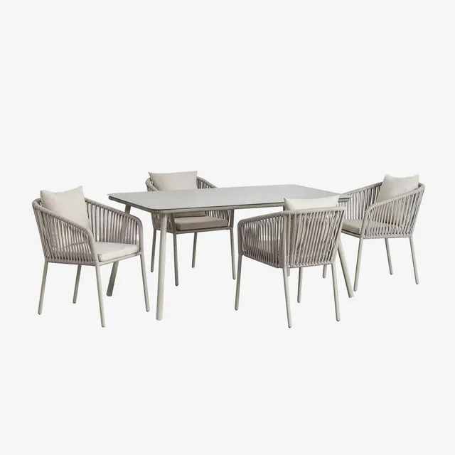 Sklum Arhiza Classic set tavolo sedie giardino 160x90 4 posti vetro
