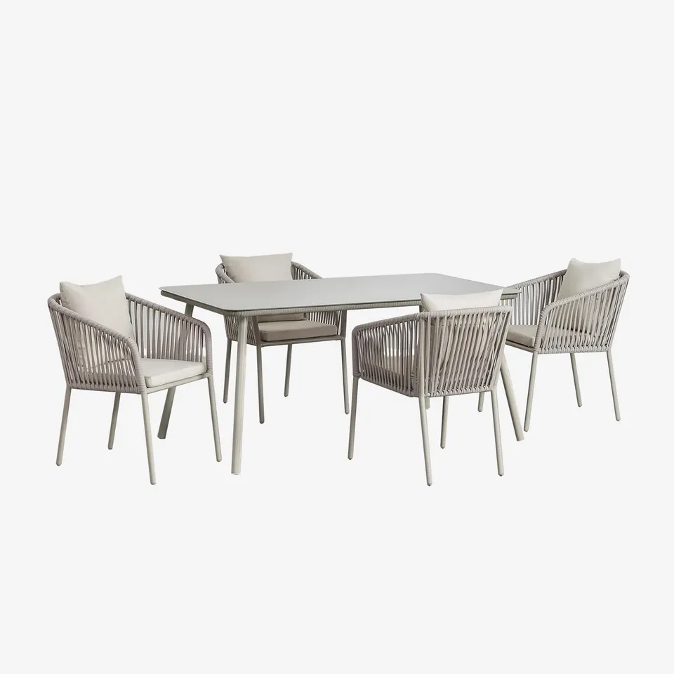 Sklum Arhiza Classic set tavolo sedie giardino 160x90 4 posti vetro