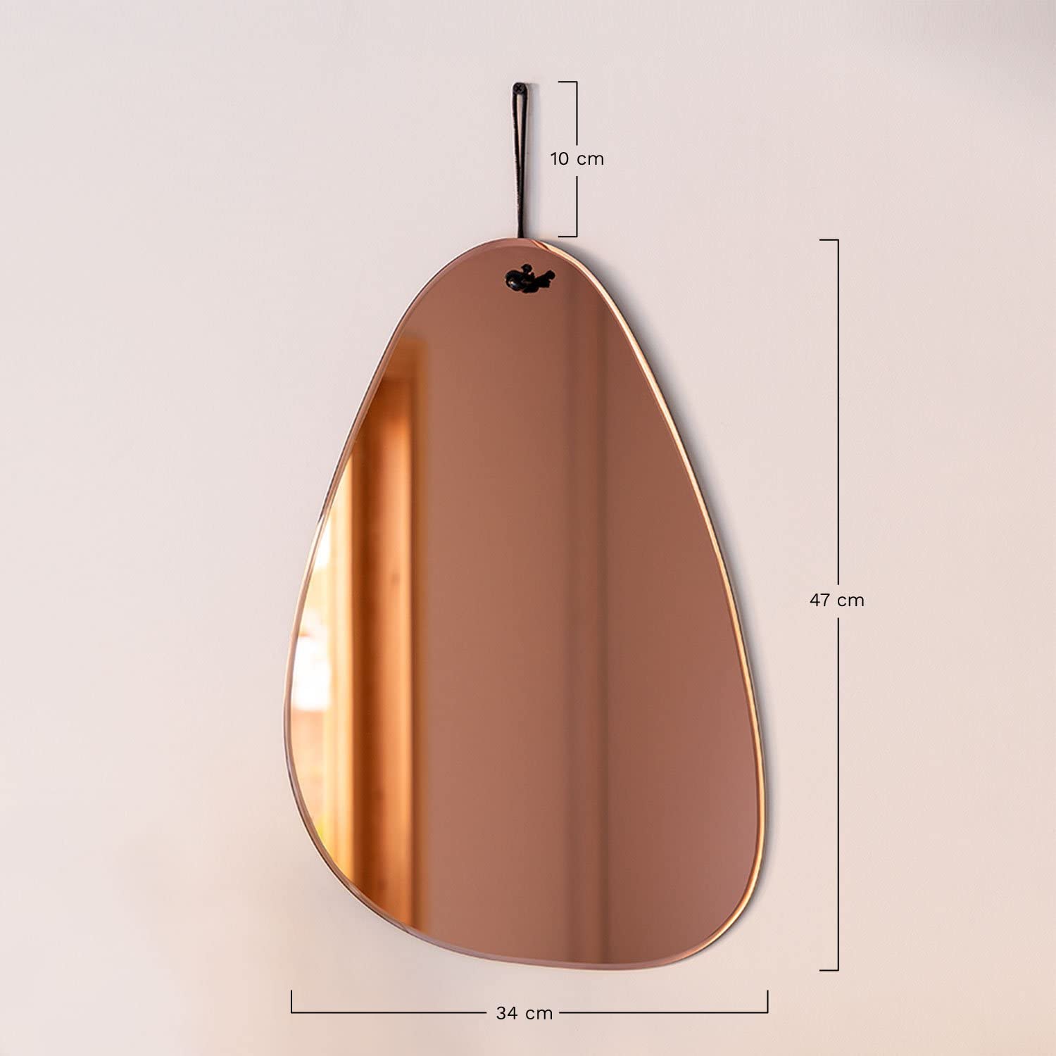 Sklum Guillou specchio da parete fumé rame 47x34 cm