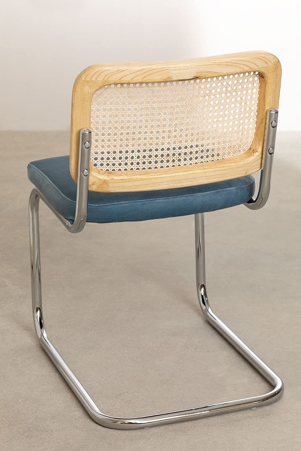 Sklum Tento sedia pranzo velluto vintage blu niagara