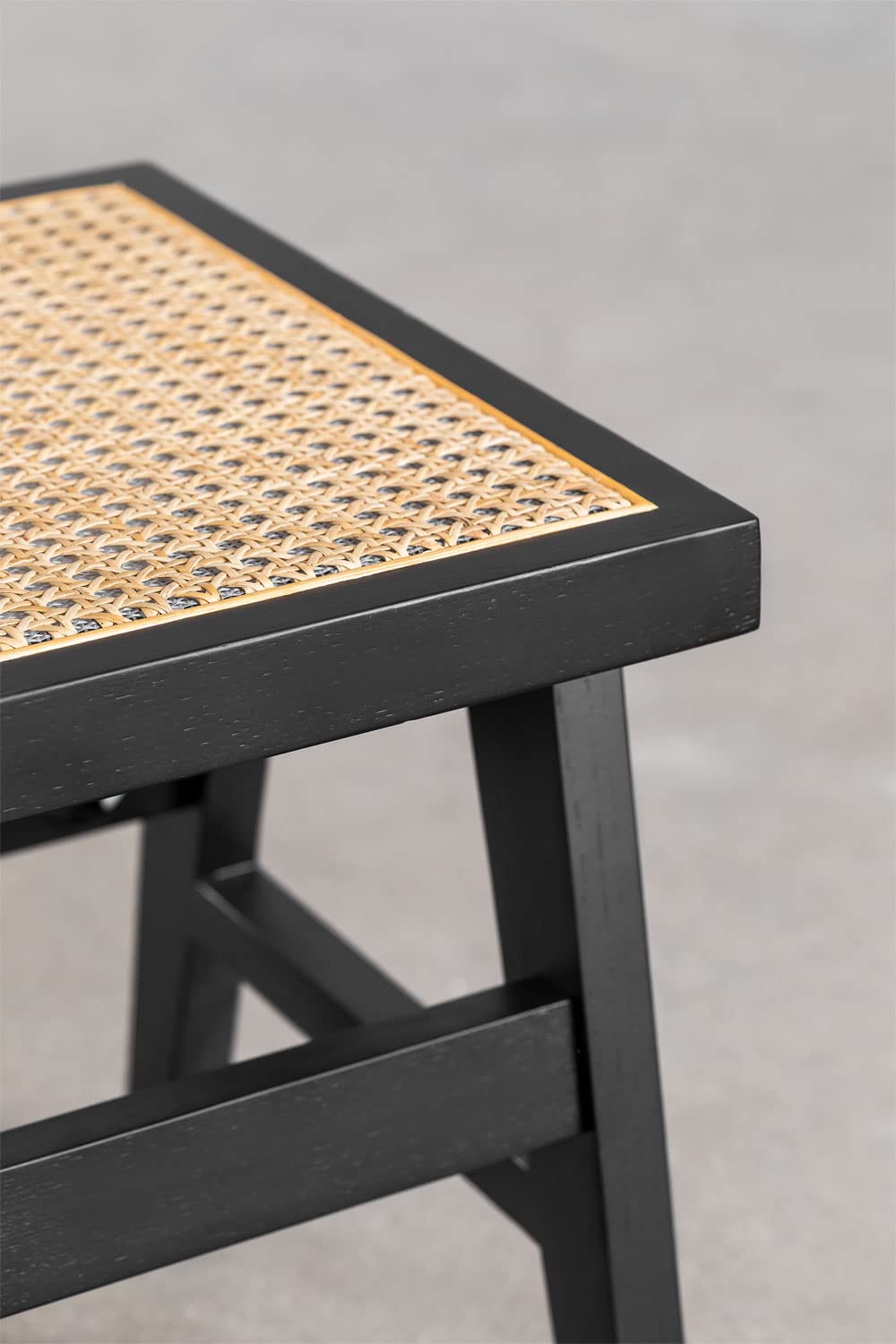 Sklum Lali panca frassino rattan nero 110 cm
