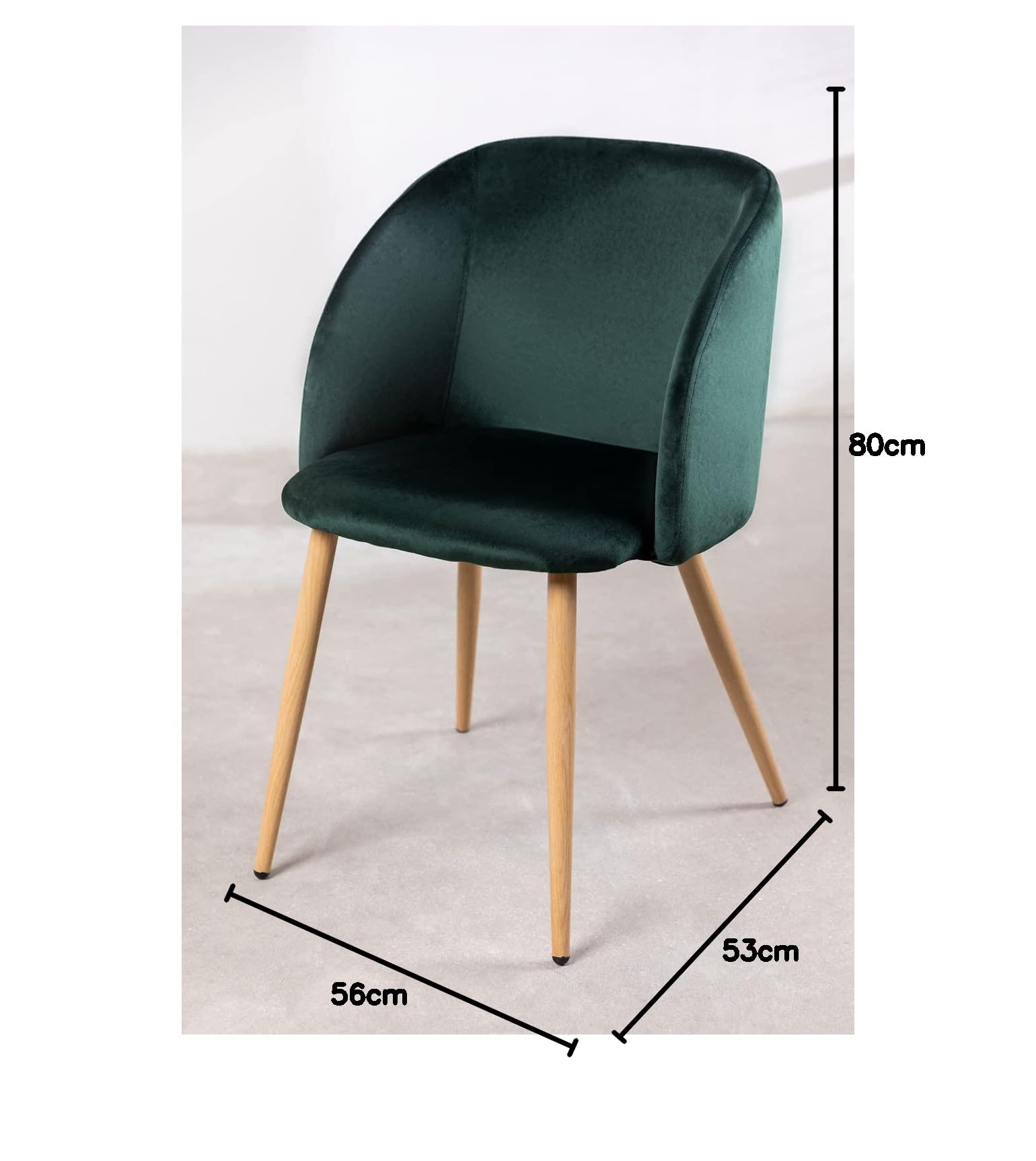 Sklum Kana sedie velluto con braccioli verde jungle 4 pezzi