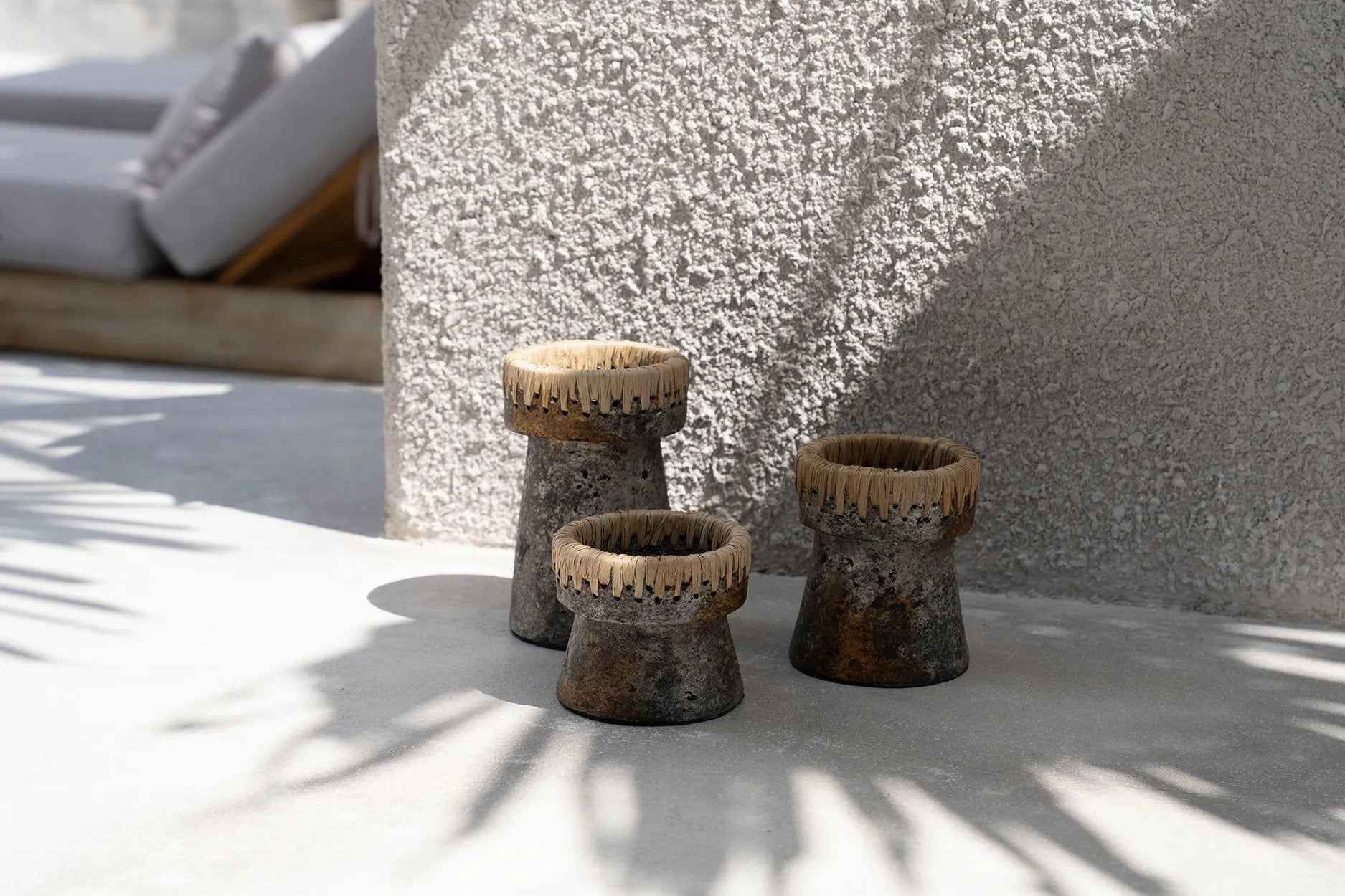 Bambua Pretty Portacandele Terracotta Grigio Antico L