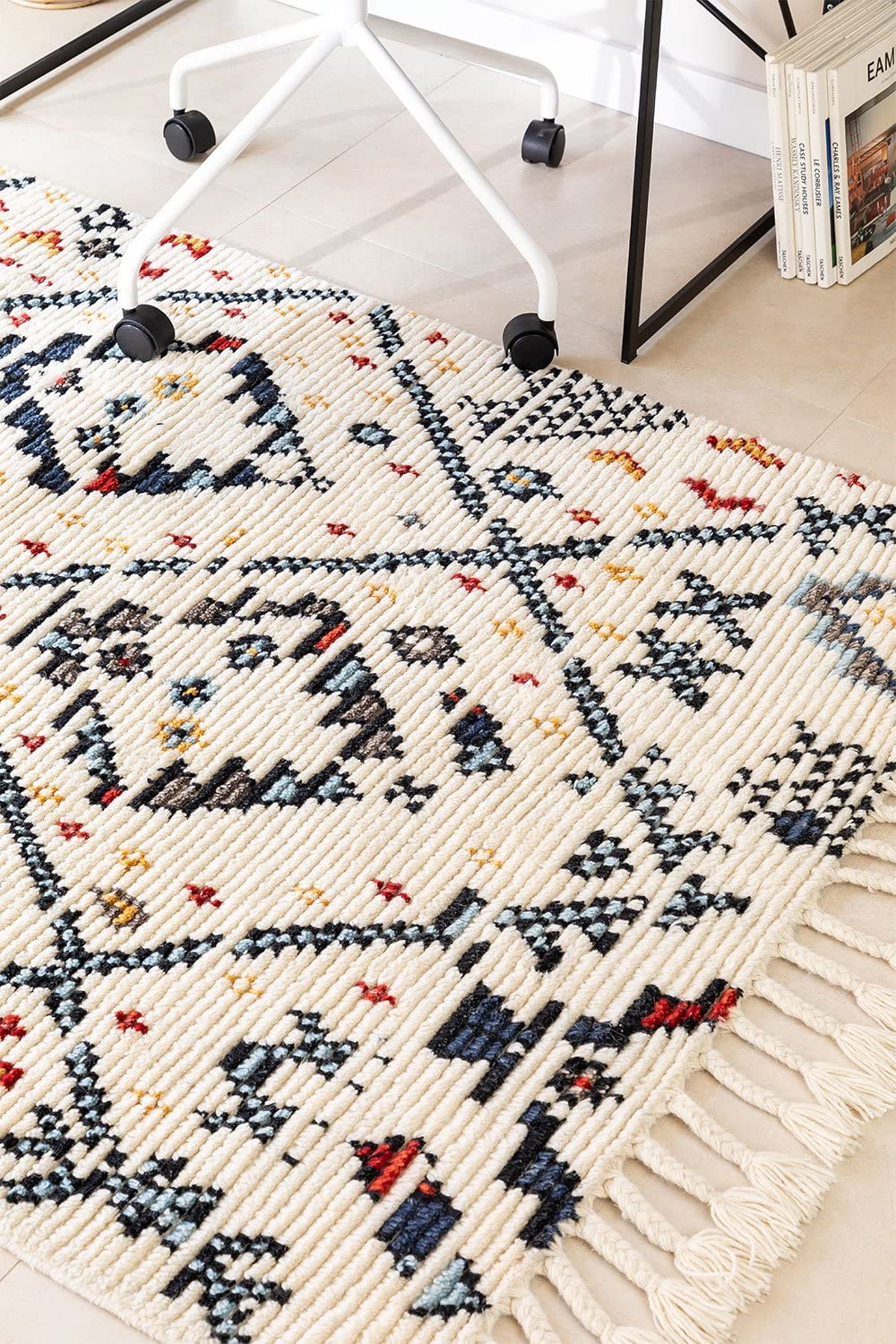 Sklum Erbe Tappeto in Lana 205x120 Bianco Antico