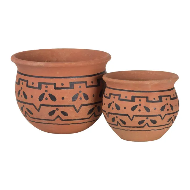 Sklum Usir set 2 vasi ceramica rosso argilla