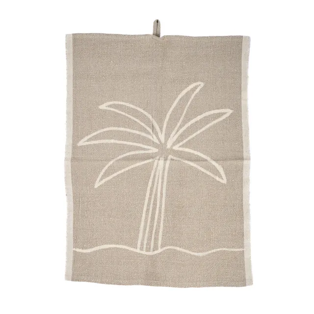 Bambua Linen Palm Tree strofinaccio 50x70 lino naturale