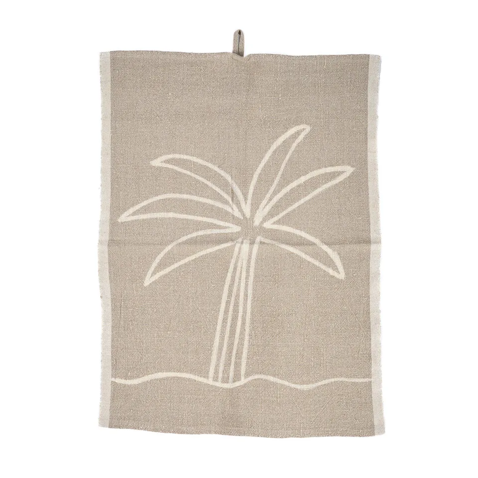 Bambua Linen Palm Tree strofinaccio 50x70 lino naturale