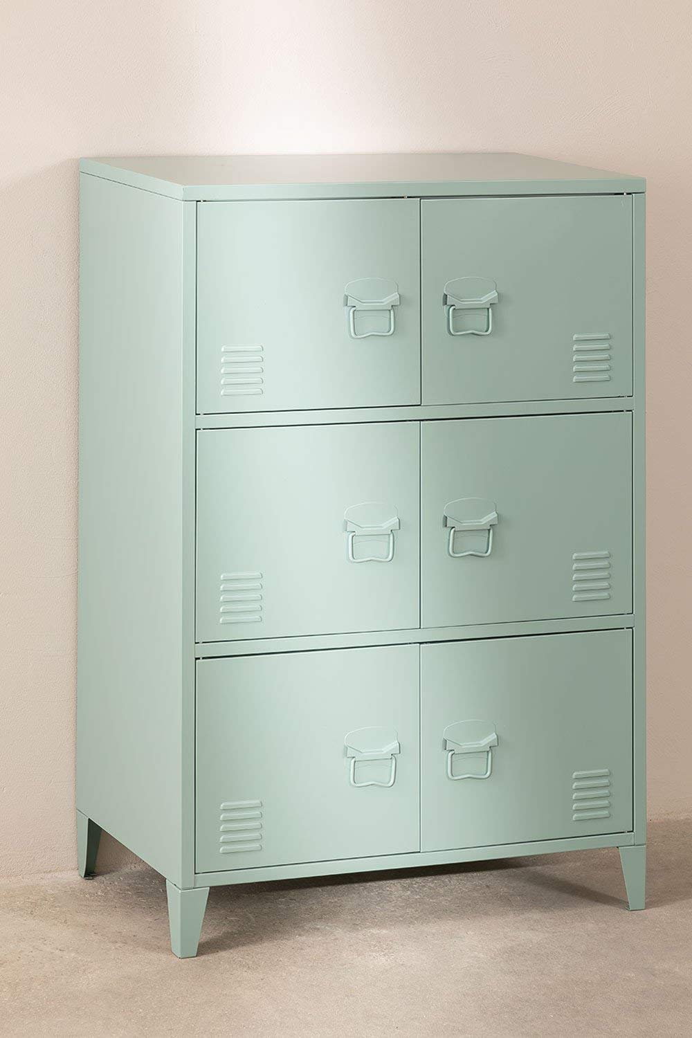 Sklum Pohpli cassettiera 6 ante verde abete in acciaio