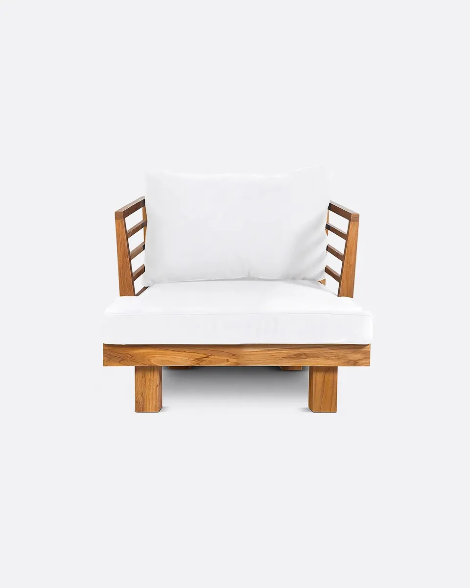 Bambua Strauss divano da esterno bianco in teak
