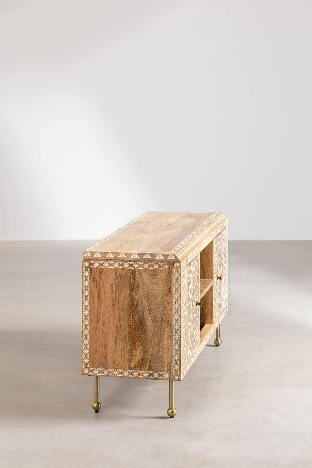 Sklum Rosetta mobile TV in legno mango 130,5 cm
