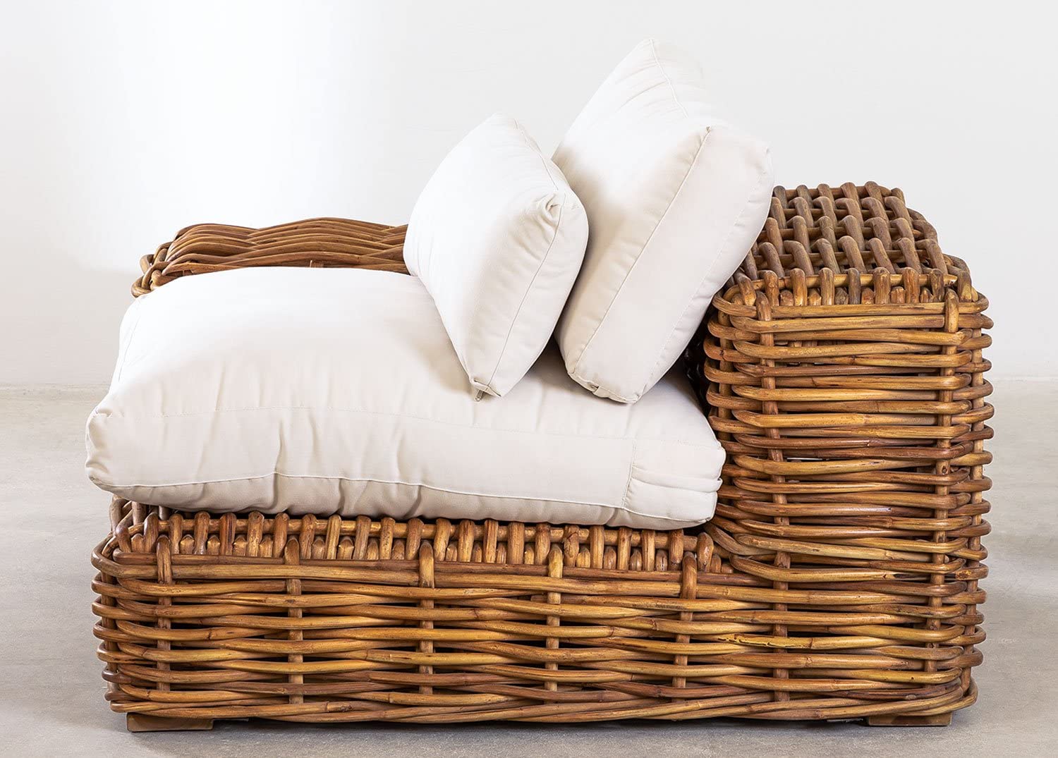 Sklum Milu Modulo Divano da Giardino Rattan Mogano