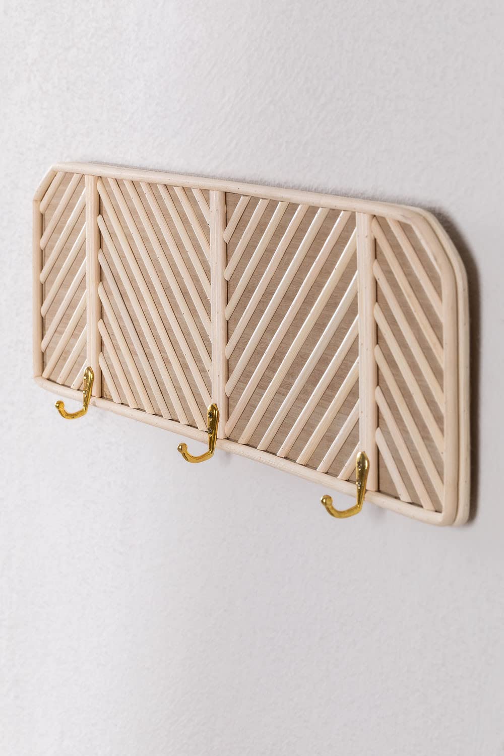 Sklum Merki appendiabiti a parete rattan e legno 3 ganci