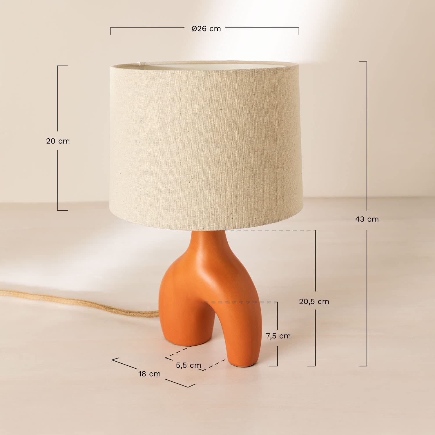 Sklum Mimba lampada tavolo ceramica rosso sienna