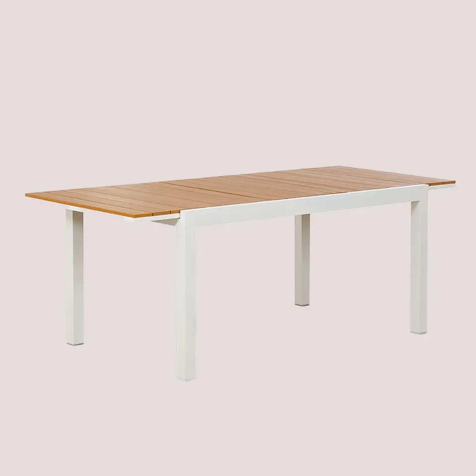 Sklum Saura 150-197x90 cm tavolo giardino allungabile bianco