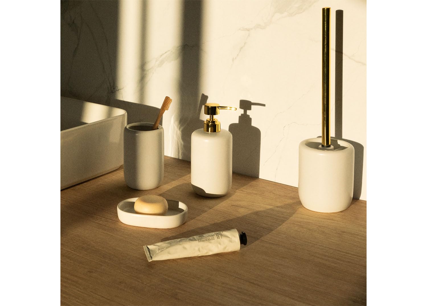 Sklum Pierk Set Bagno Ceramica Bianco 4 Pezzi