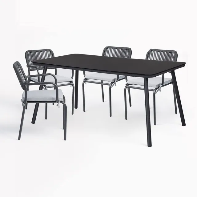 Sklum Arhiza Style set giardino 5 pezzi grigio scuro vetro