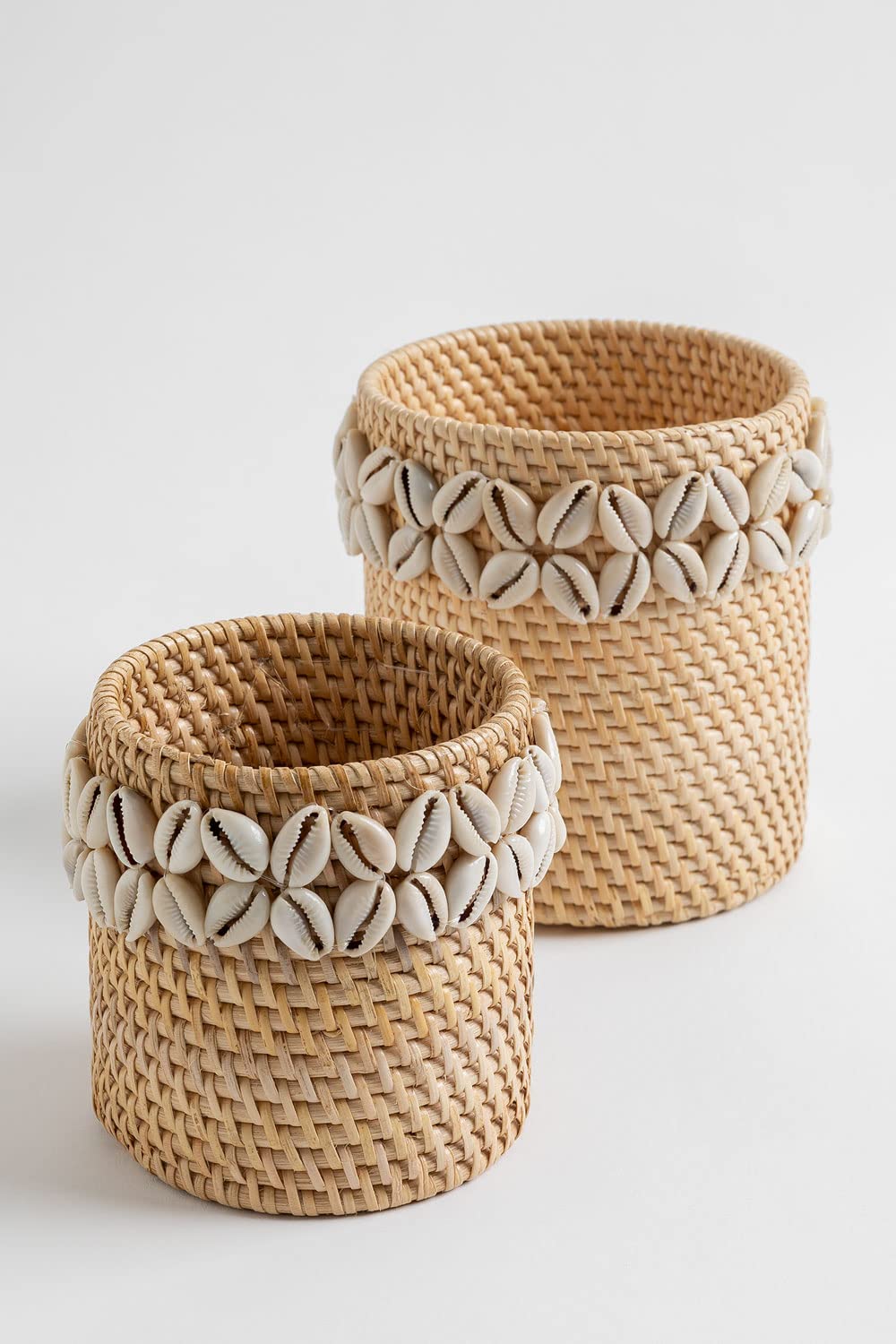 Sklum Ytilus set 2 cestini rattan naturale conchiglie