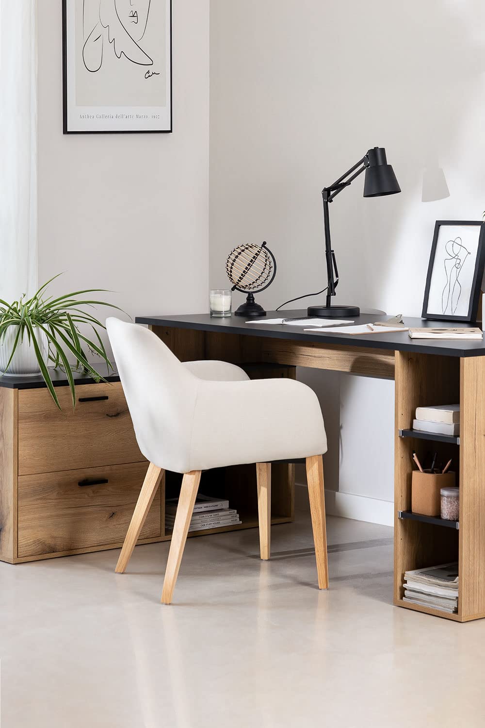Sklum Taluk tavolo ufficio a L in legno rovere