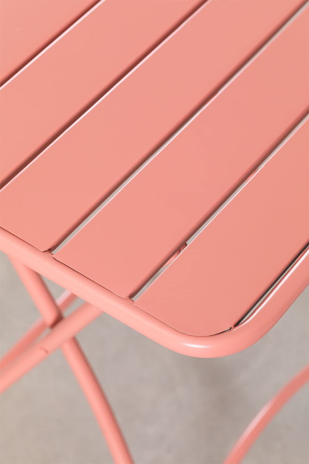 Sklum Janti Tavolo Pieghevole Acciaio 60x60 Terracotta