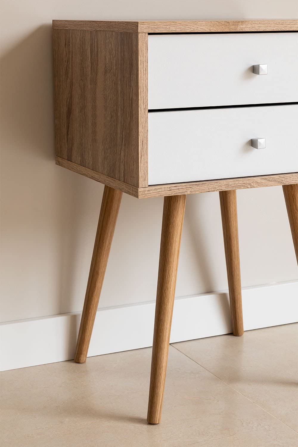 Sklum Dycca comodino 2 cassetti legno naturale