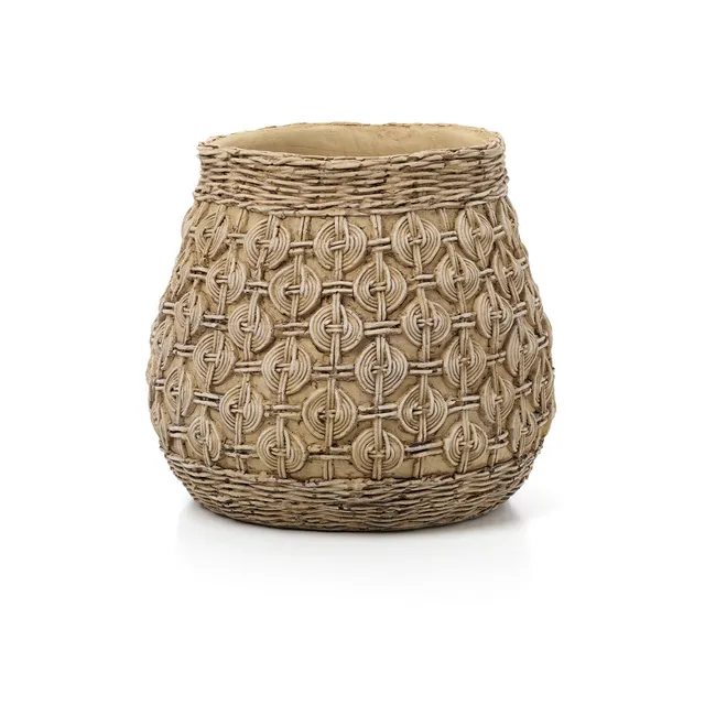 Bambua The Knot vaso XL in cemento motivo intrecciato