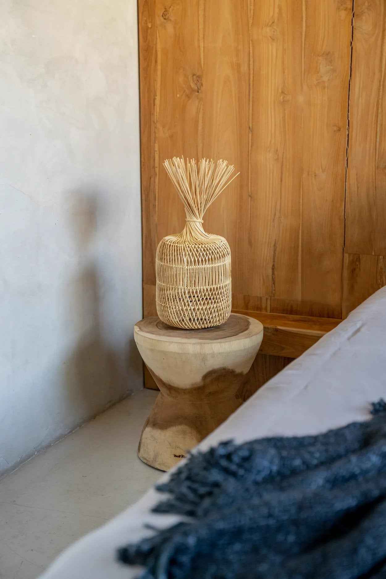 Bambua Dumpling S lampada naturale in rattan