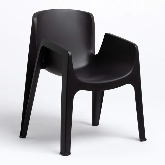 Sklum Tina set 4 sedie giardino nere impilabili