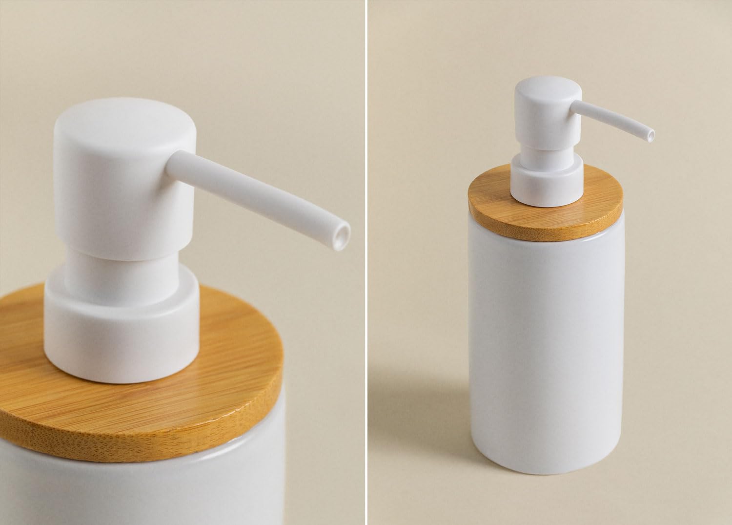 Sklum Elvan Dispenser Sapone Ceramica Bambù