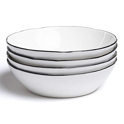 Sklum Tellah piatti fondi porcellana bianchi set 4 pezzi