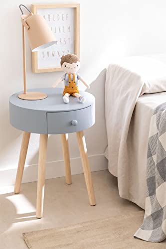 Sklum Lamba comodino legno grigio con cassetto