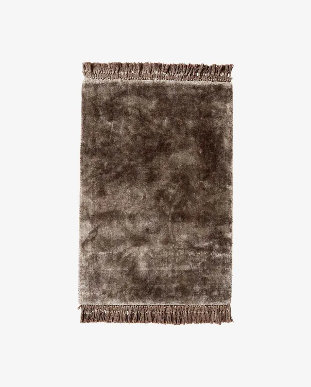 Bambua Noble tappeto 160x240 grigio caldo con frange