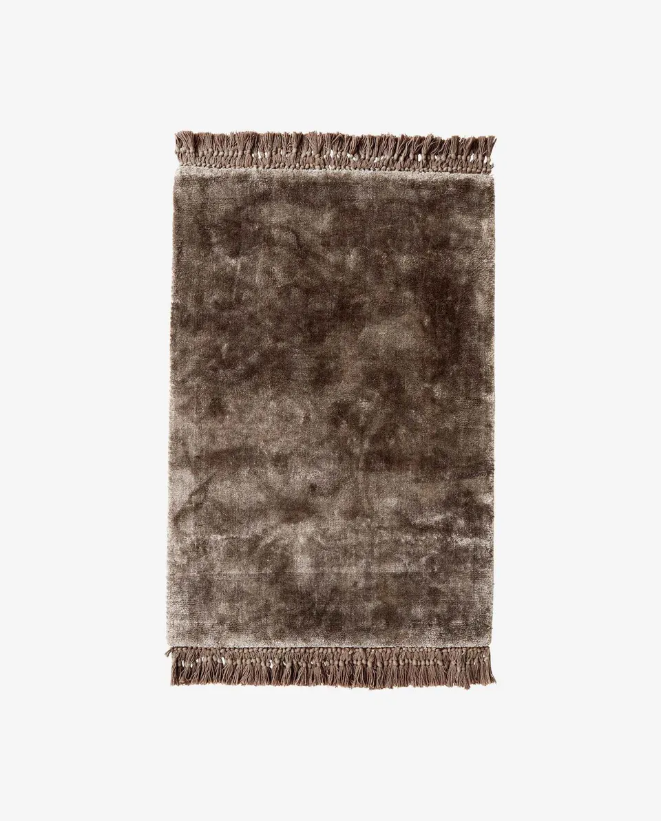 Bambua Noble tappeto 160x240 grigio caldo con frange