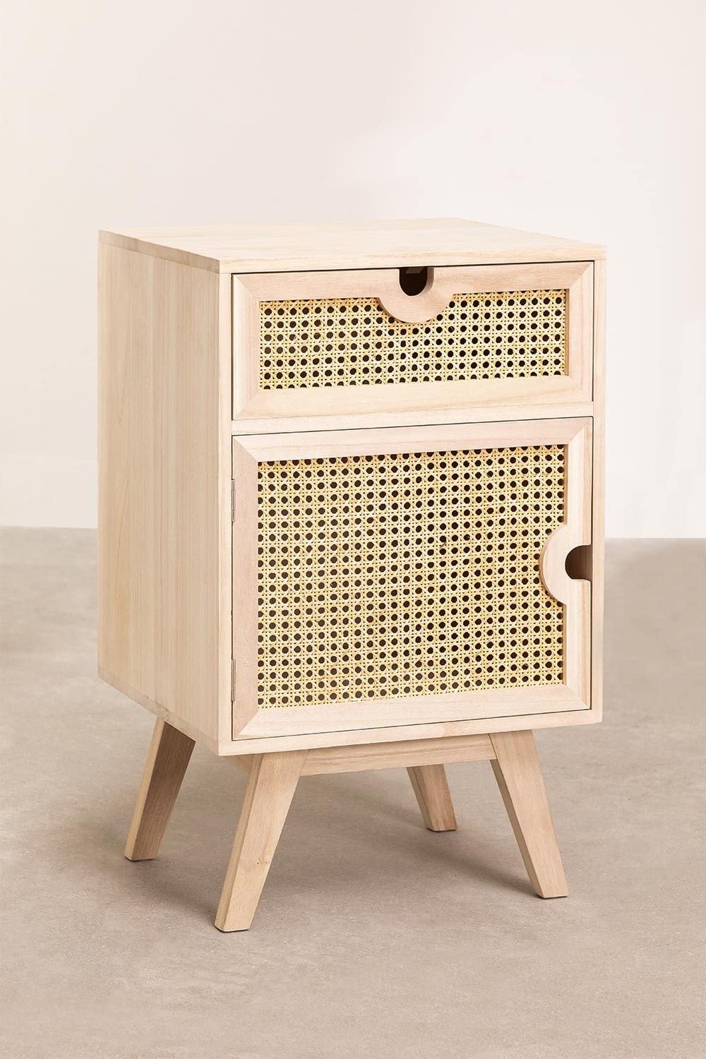 Sklum Ralik comodino legno naturale rattan 72,5 cm