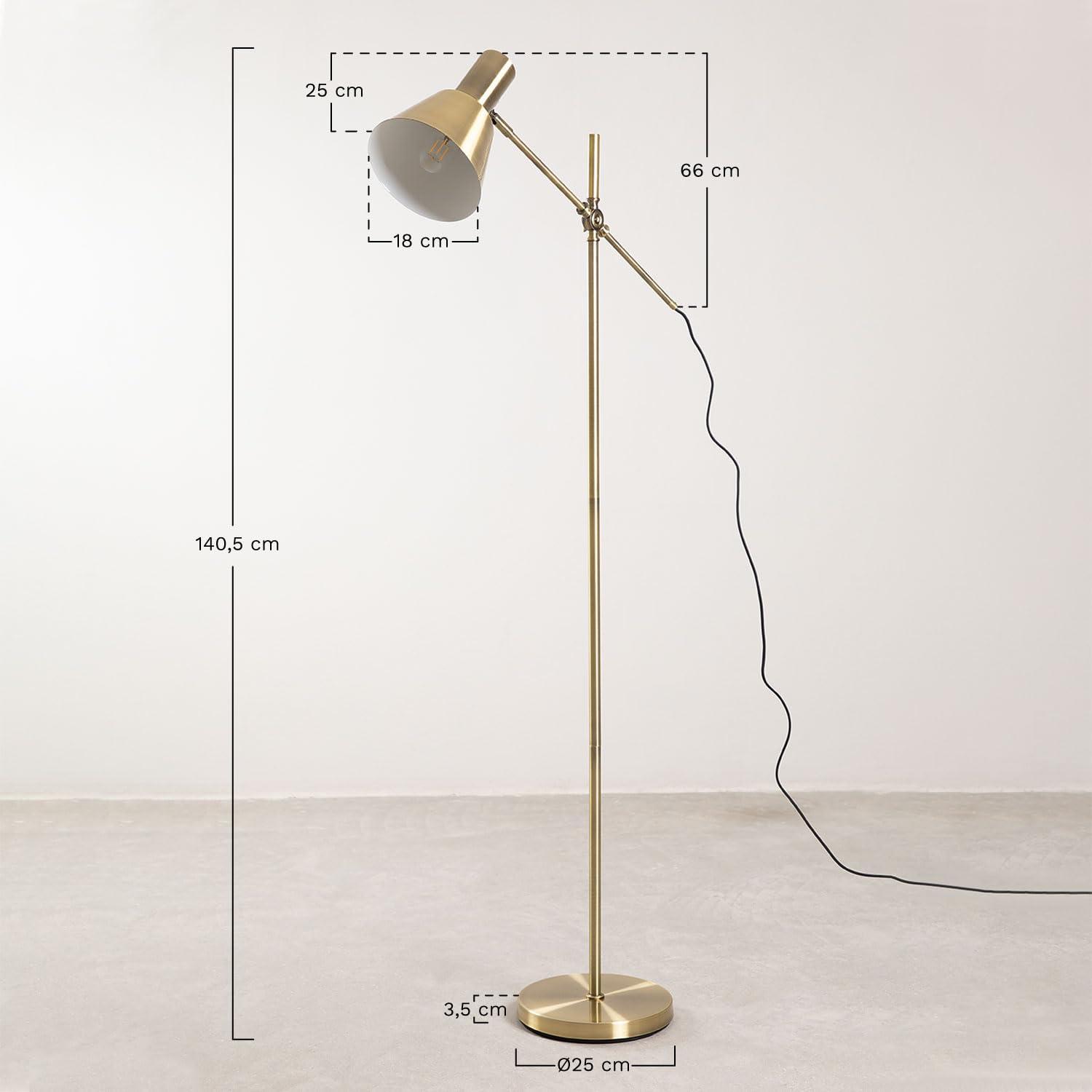 Sklum Yulen lampada terra ottone dorato E27 140 cm