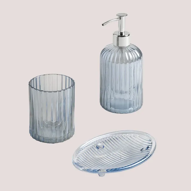 Sklum Ulus set bagno vetro 3 pezzi acciaio inox