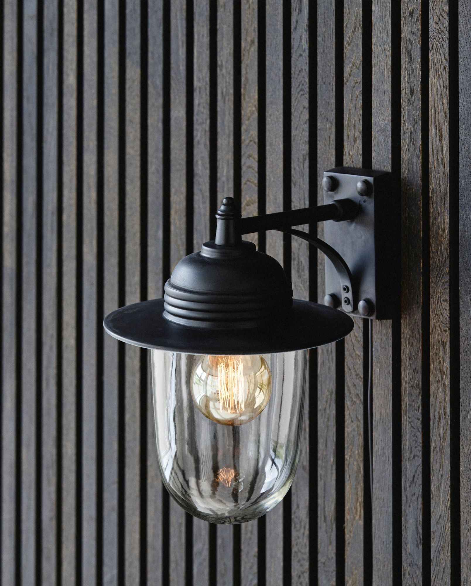 Bambua lampada da parete esterno nera E27