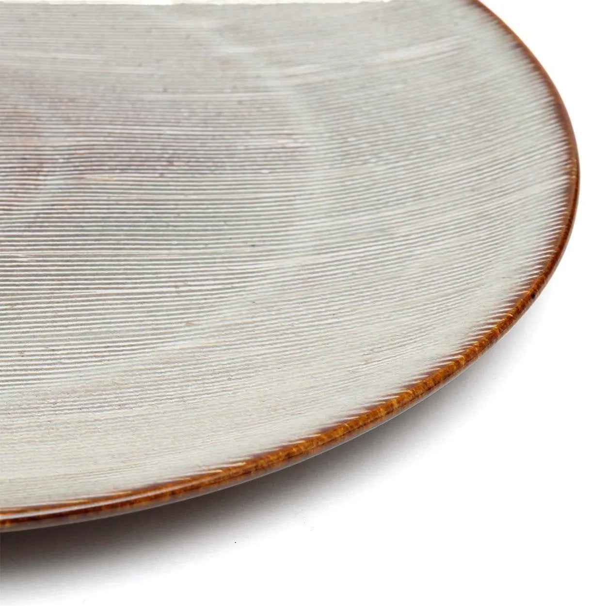 Bambua Peniche piatto piano ceramica grigio bianco