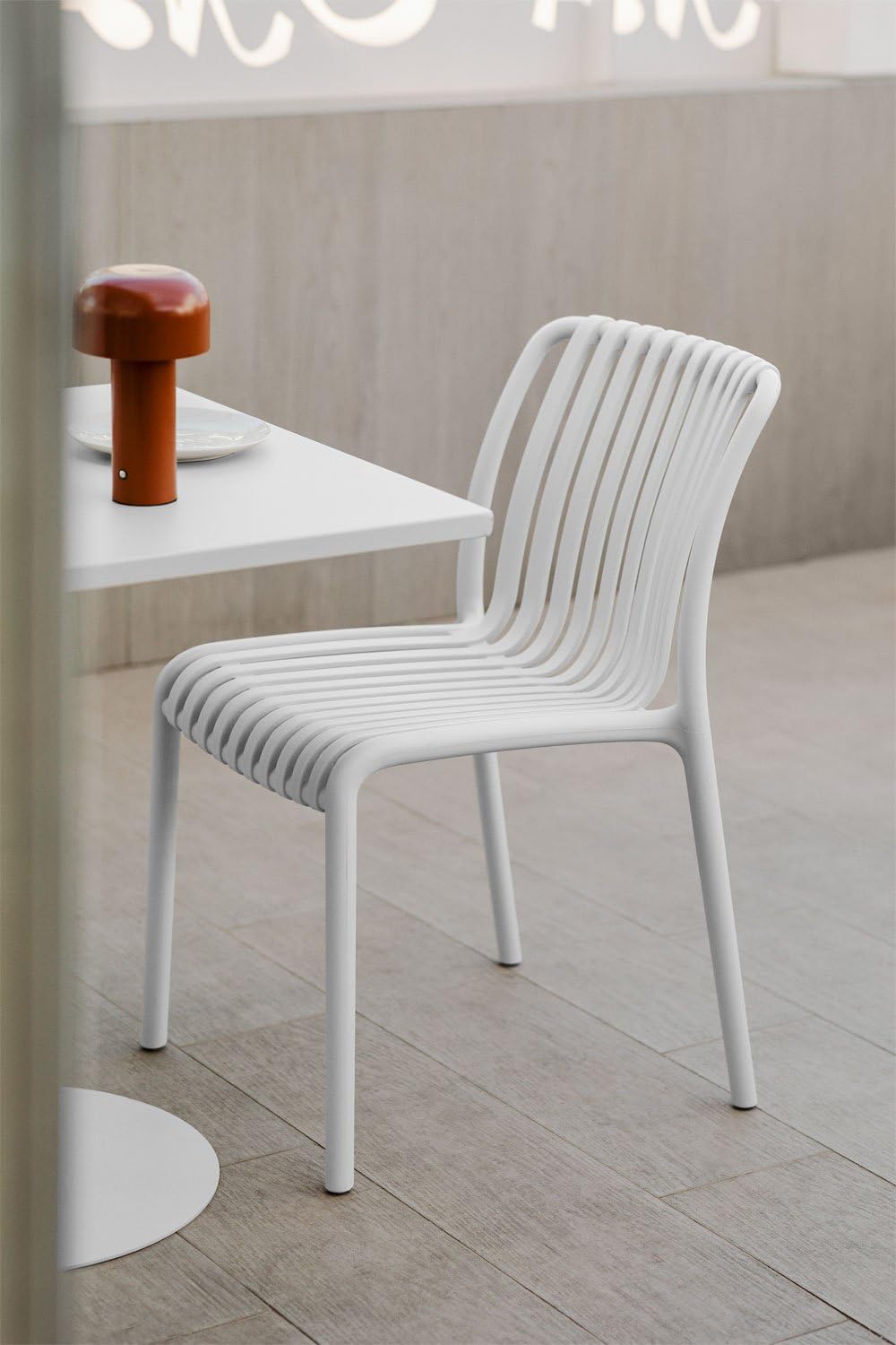 Sklum Wendell set 2 sedie da giardino impilabili bianche