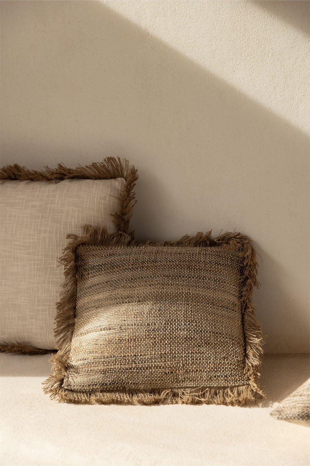 Sklum Freitas cuscino quadrato juta 40x40 cm con frange