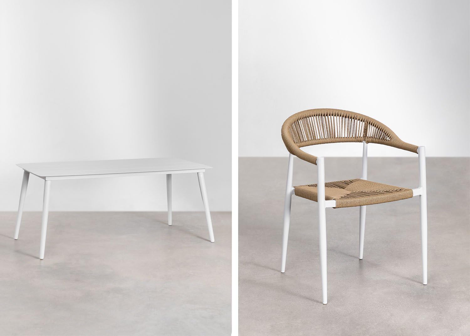 Sklum Kevan Amatria set giardino alluminio rattan 4 sedie