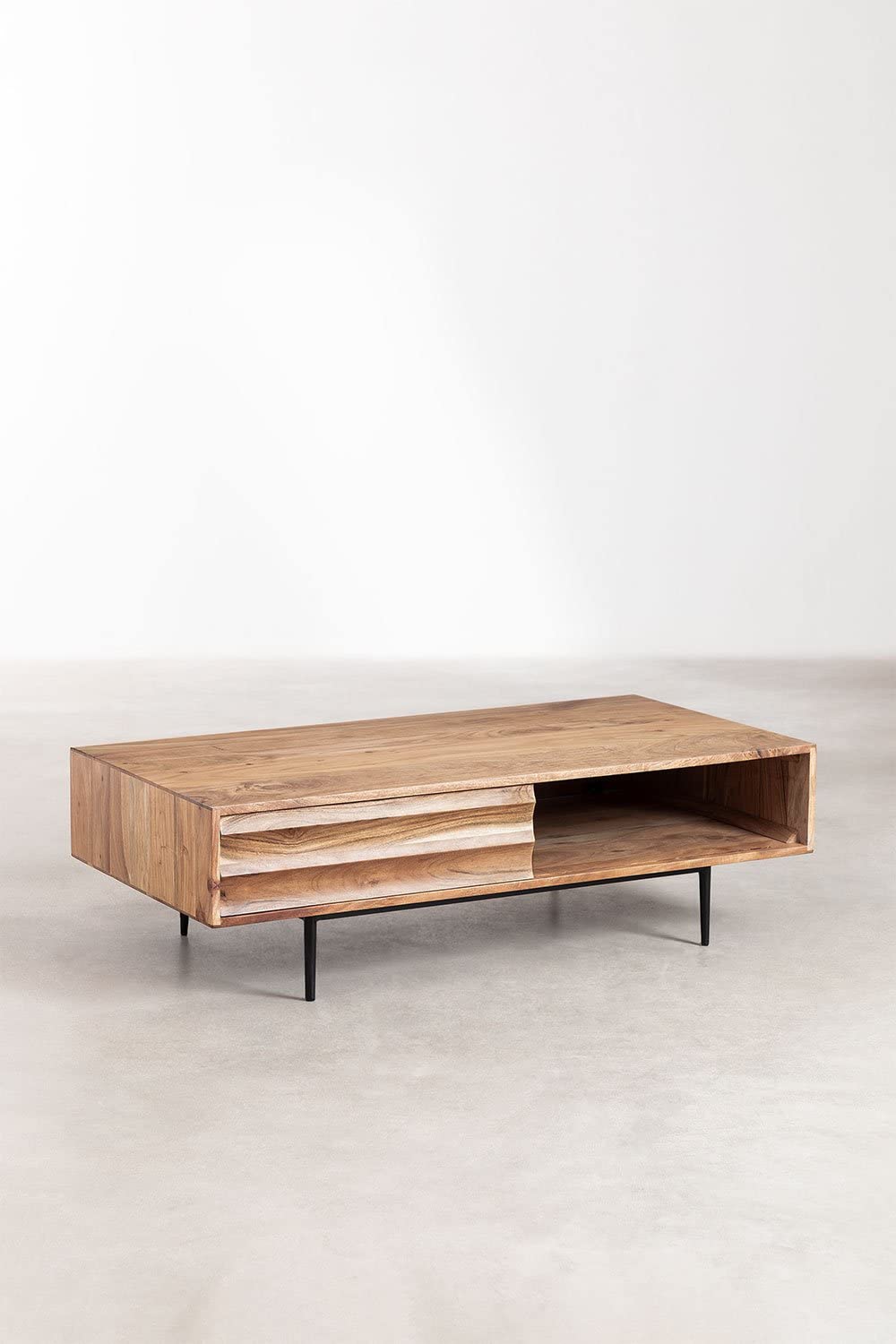 Sklum Petter Tavolino Caffè 120x60 Acacia Marrone