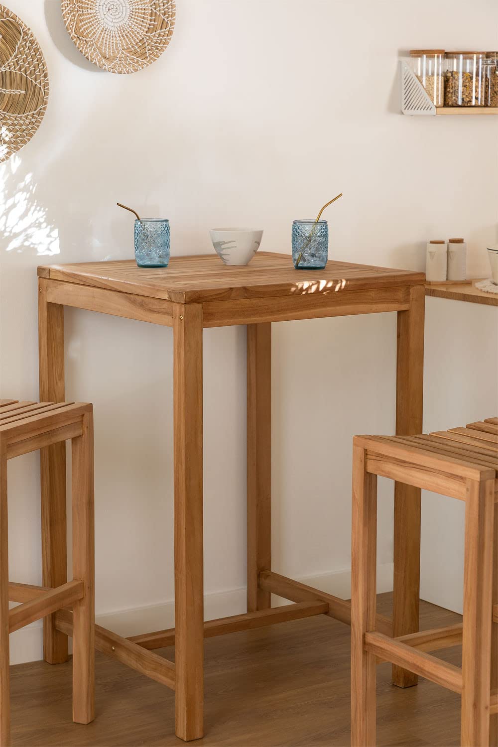 Sklum Pira tavolo alto 70x70 cm legno teak 105 cm